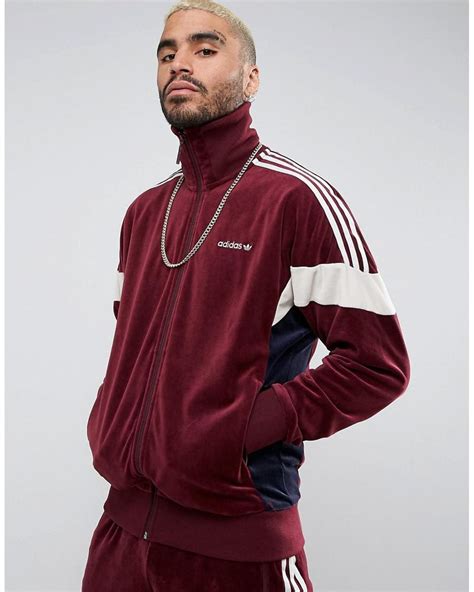 mens adidas original velour track jacket track pants|adidas velour tracksuit men's vintage.